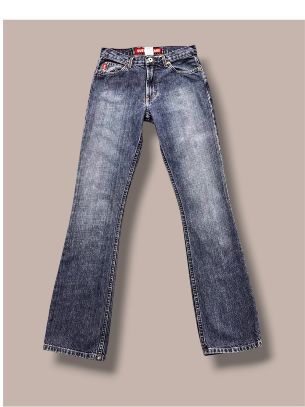 Guess Vintage 90’s Straight Leg Jeans in Washed Blue 32” inseam TALL - Picture 2 of 3